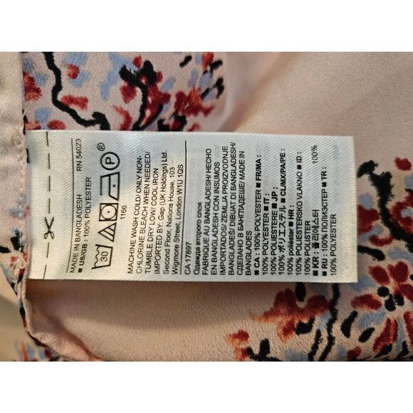 Banana Republic Dillion Shirt,  light pink with floral print button up blouse. S - Picture 5 of 5